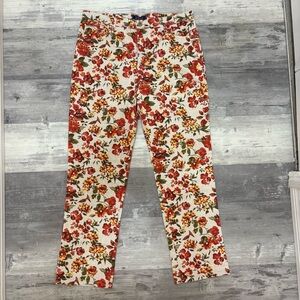 Charter Club Red Floral Straight Leg Pants size 10P